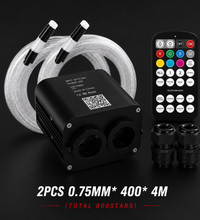 20W RGB Double Head Car Starry Sky Car Roof Star Fiber Optic Star Ceiling Kit Music Control Smart App Twinkle Fiber Optic Light